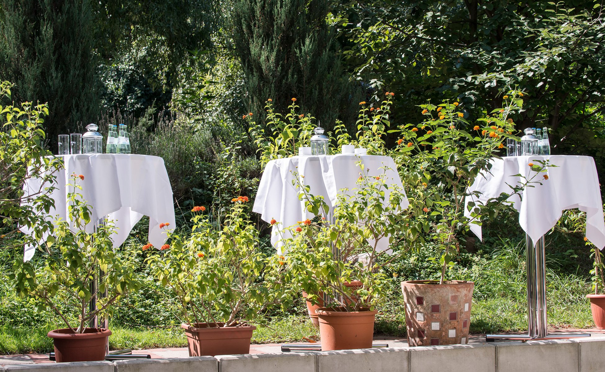 Feiern im Hotel Grenzfall – bei schönem Wetter auch im Garten